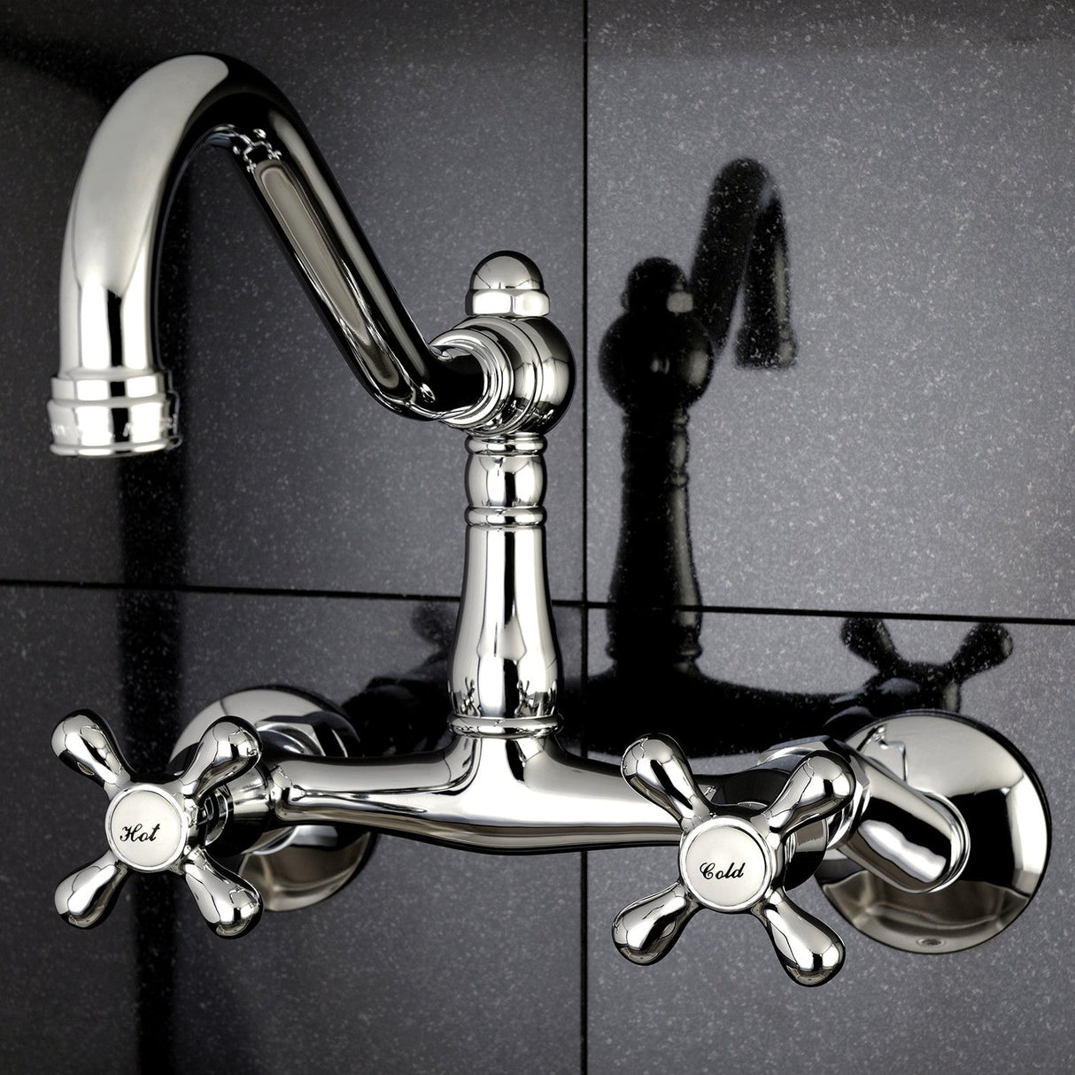 Vintage KS3221AX Two-Handle 2-Hole Wall Mount Kitchen Faucet, Polished Chrome