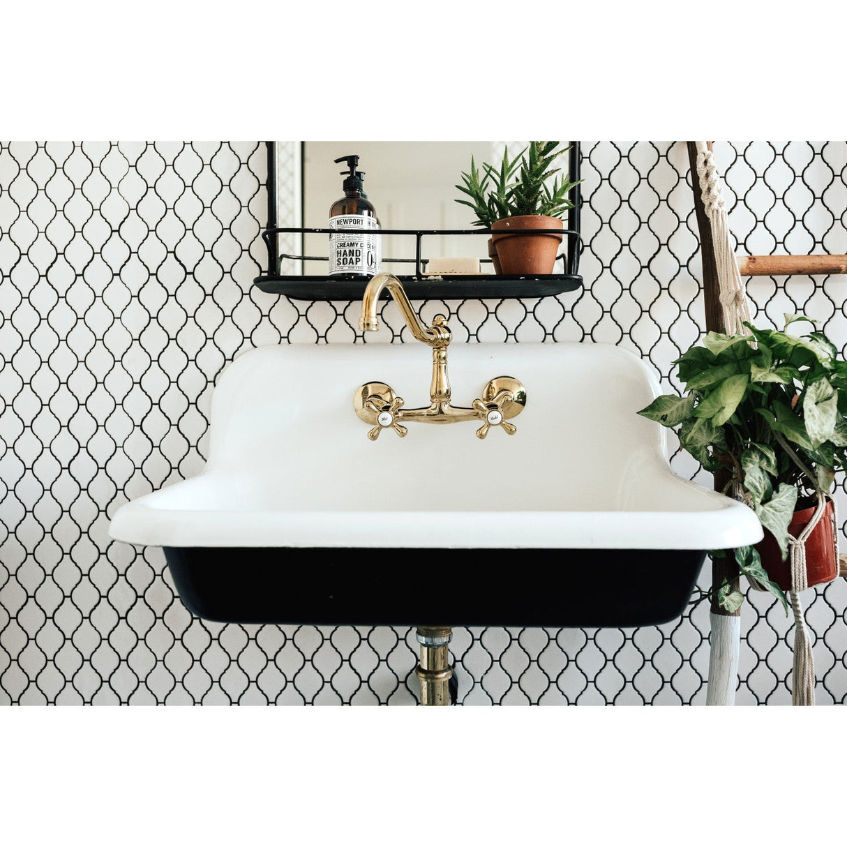 Vintage KS3222AX Two-Handle 2-Hole Wall Mount Kitchen Faucet, Polished Brass