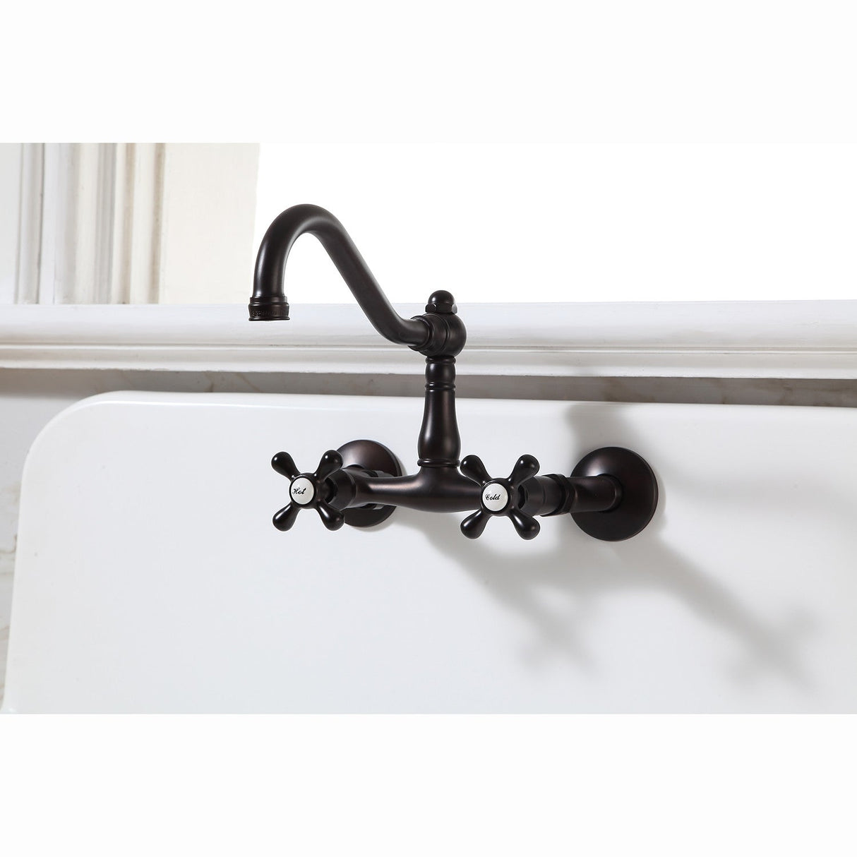 Vintage KS3225AX Two-Handle 2-Hole Wall Mount Kitchen Faucet, Oil Rubbed Bronze
