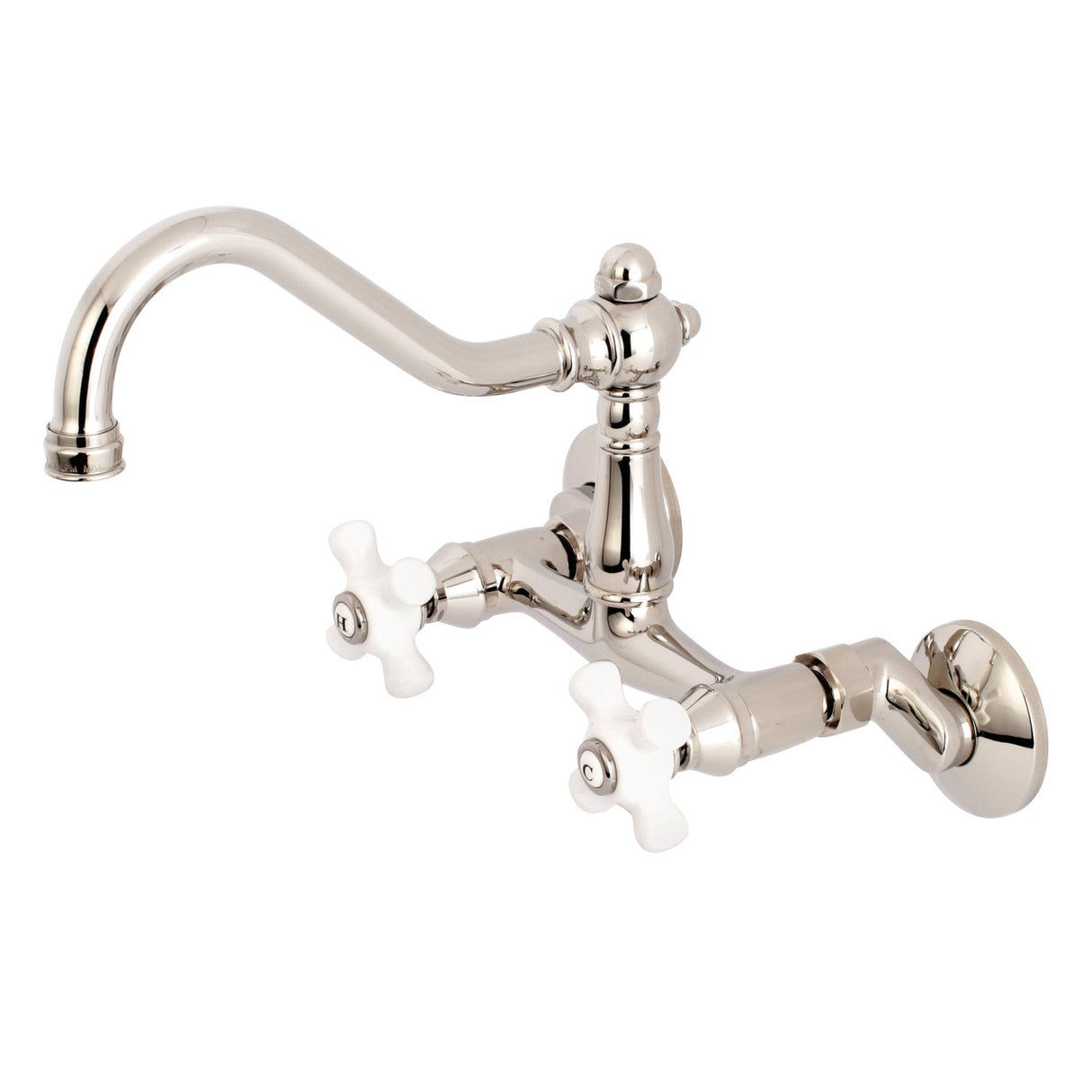 Vintage KS3226PX Two-Handle 2-Hole Wall Mount Kitchen Faucet, Polished Nickel