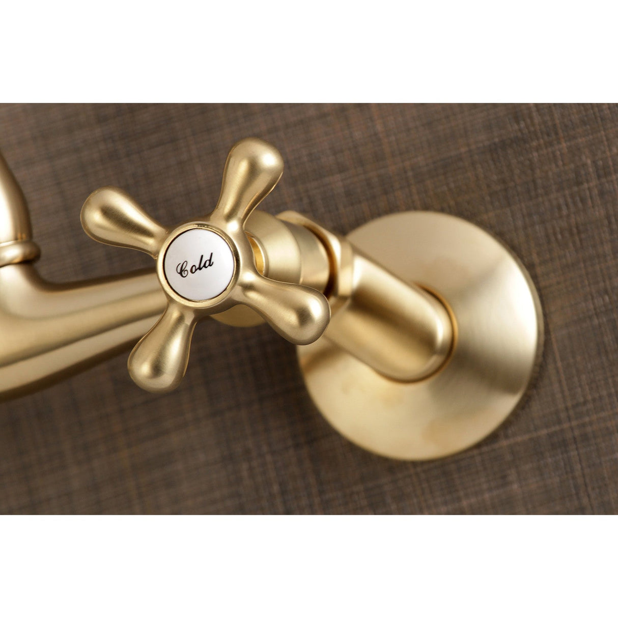 Vintage KS3227AX Two-Handle 2-Hole Wall Mount Kitchen Faucet, Brushed Brass