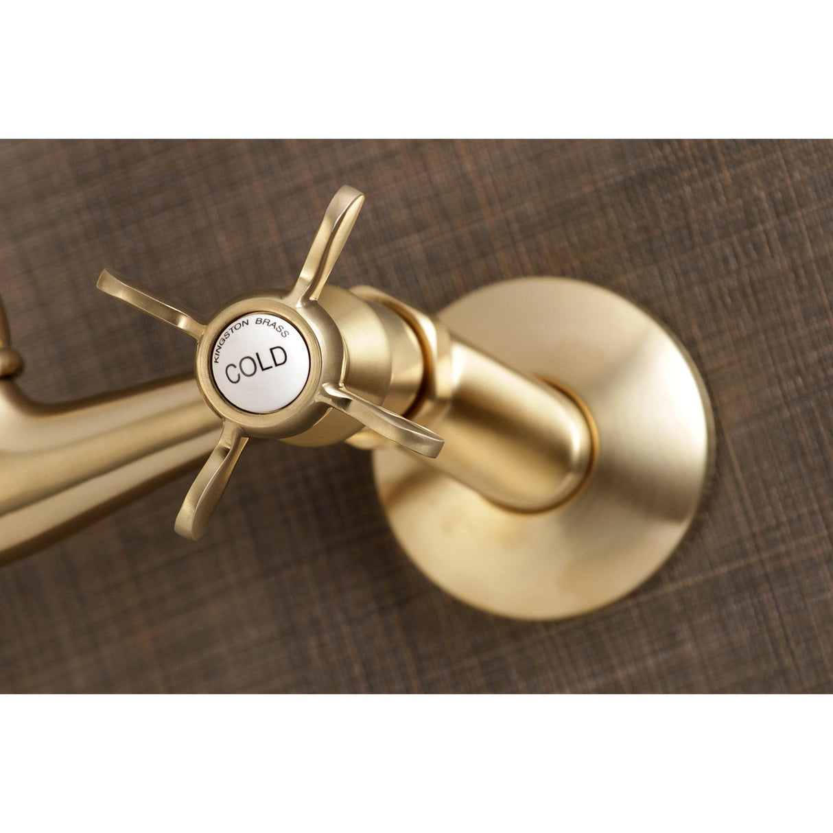 Essex KS3227BEX Two-Handle 2-Hole Wall Mount Kitchen Faucet, Brushed Brass