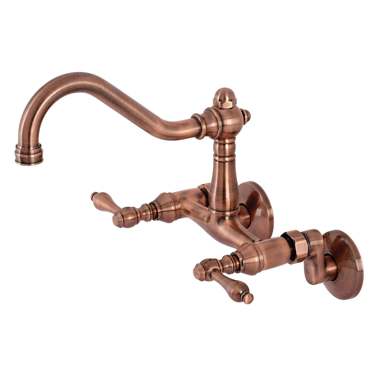 Vintage KS322ALAC Two-Handle 2-Hole Wall Mount Kitchen Faucet, Antique Copper