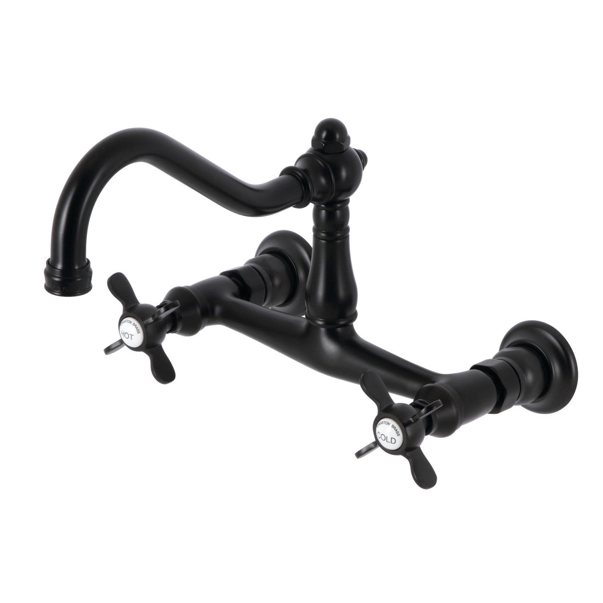 Essex KS3240BEX Two-Handle 2-Hole Wall Mount Bathroom Faucet, Matte Black