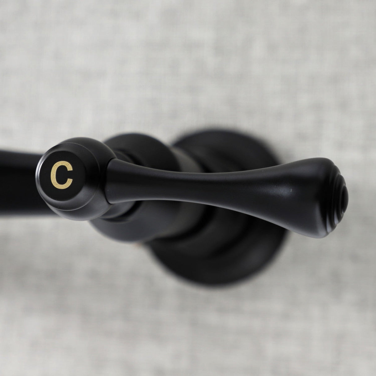 Vintage KS3240BL Two-Handle 2-Hole Wall Mount Bathroom Faucet, Matte Black