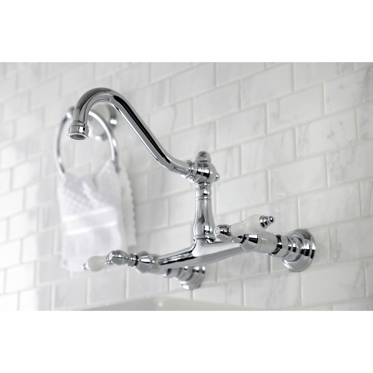 Vintage KS3241PL Two-Handle 2-Hole Wall Mount Bathroom Faucet, Polished Chrome