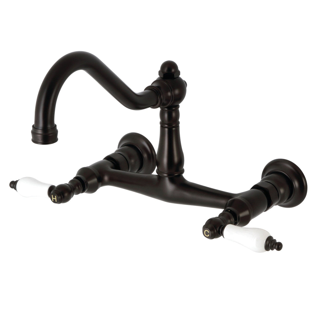Vintage KS3245PL Two-Handle 2-Hole Wall Mount Bathroom Faucet, Oil Rubbed Bronze