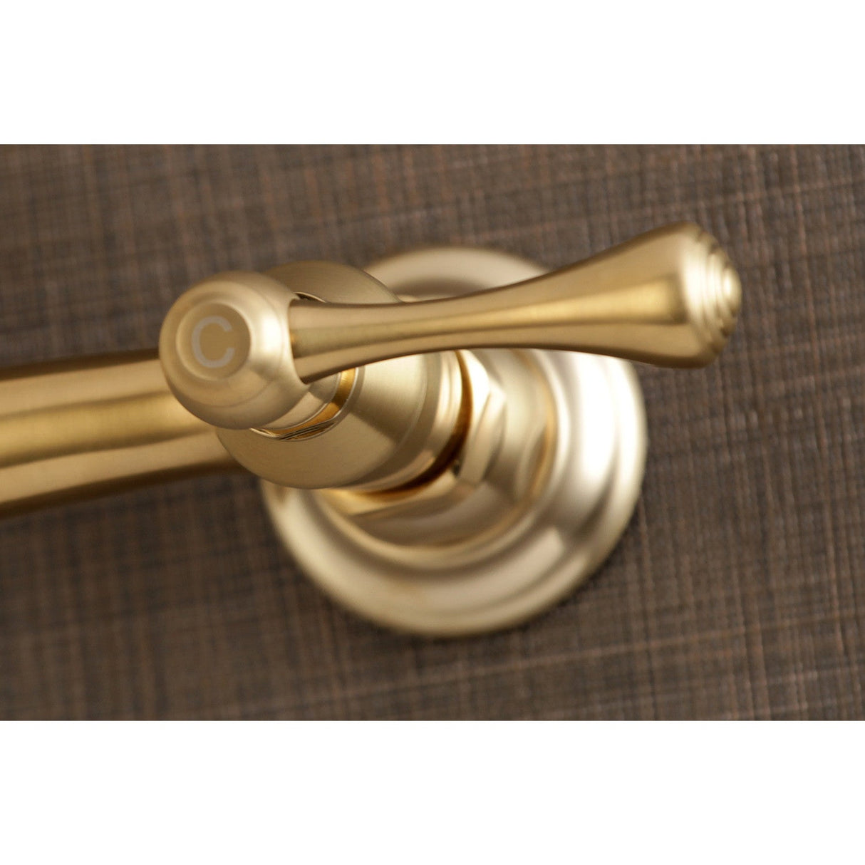 Vintage KS3247BL Two-Handle 2-Hole Wall Mount Bathroom Faucet, Brushed Brass