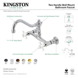 Vintage KS3247PX Two-Handle 2-Hole Wall Mount Bathroom Faucet, Brushed Brass