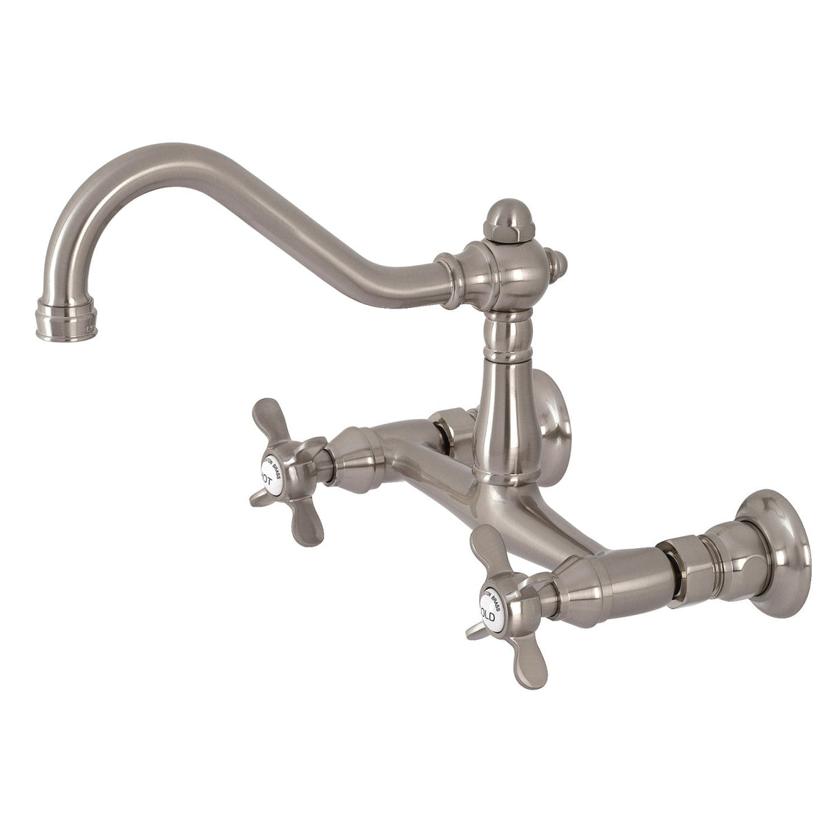 Essex KS3248BEX Two-Handle 2-Hole Wall Mount Bathroom Faucet, Brushed Nickel
