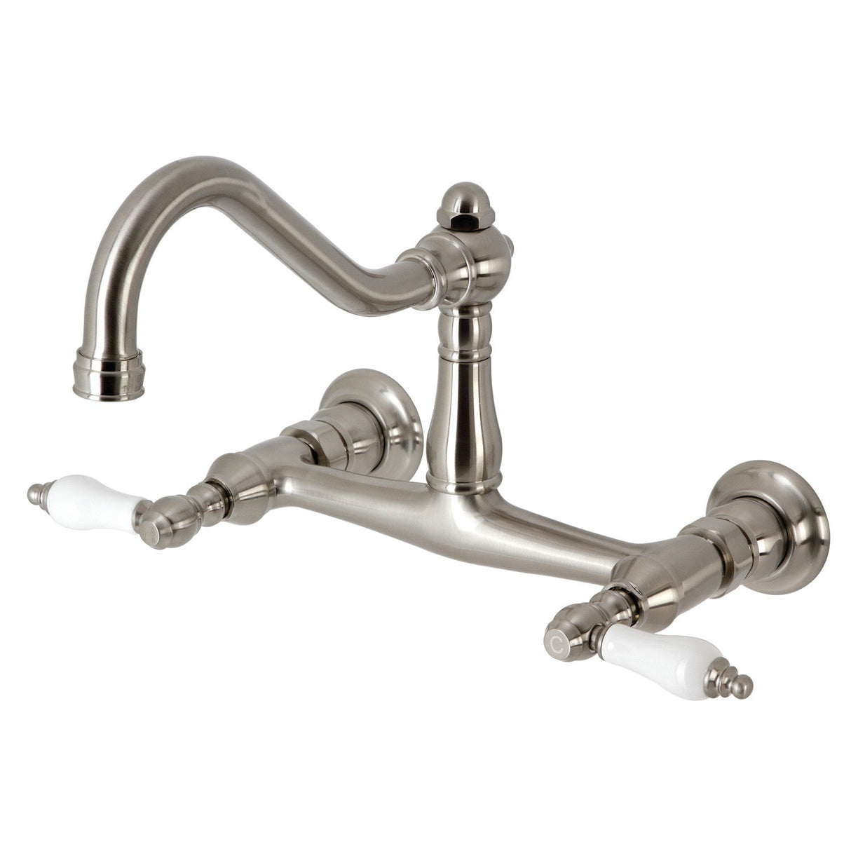 Vintage KS3248PL Two-Handle 2-Hole Wall Mount Bathroom Faucet, Brushed Nickel