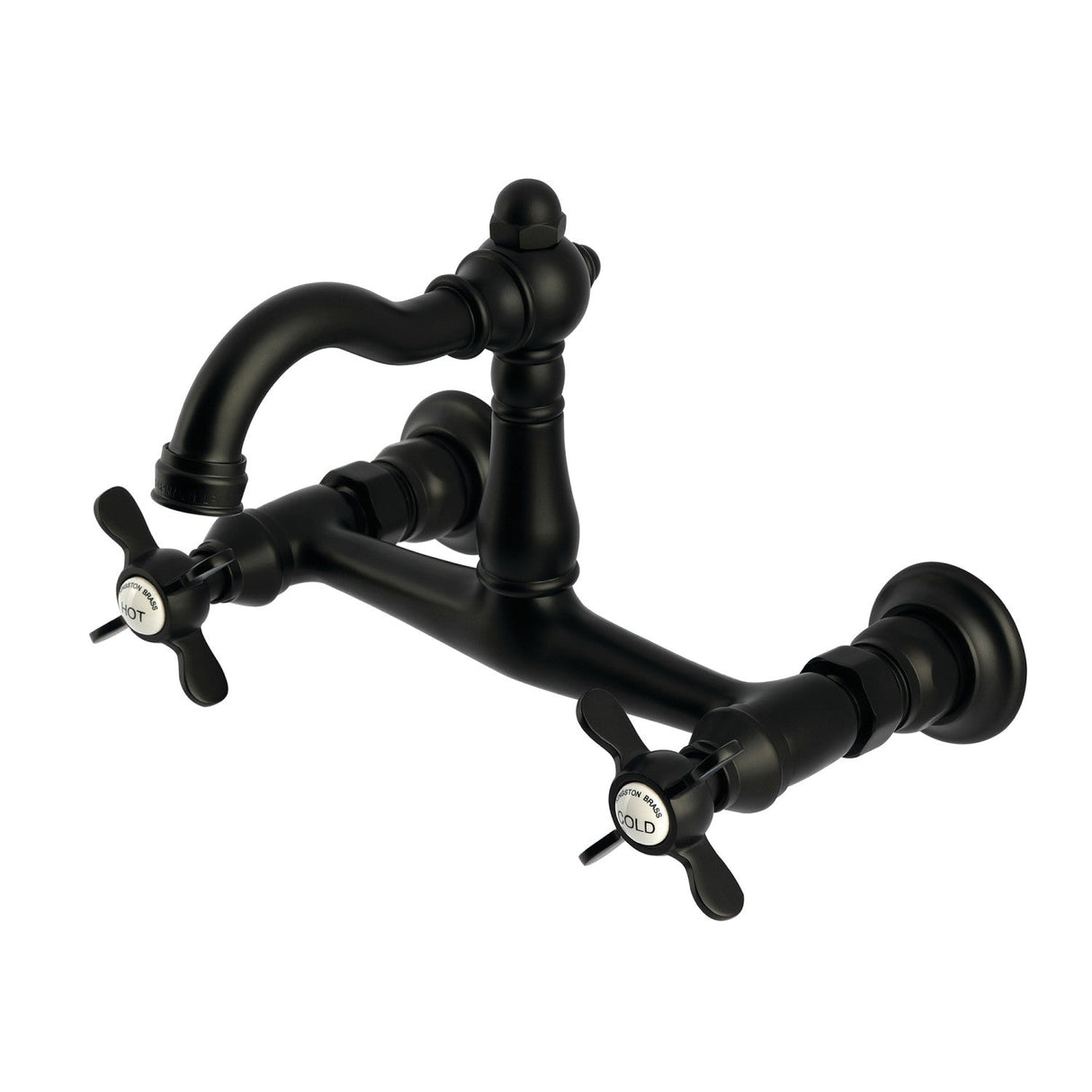 Vintage KS3250BEX Two-Handle 2-Hole Wall Mount Kitchen Faucet, Matte Black