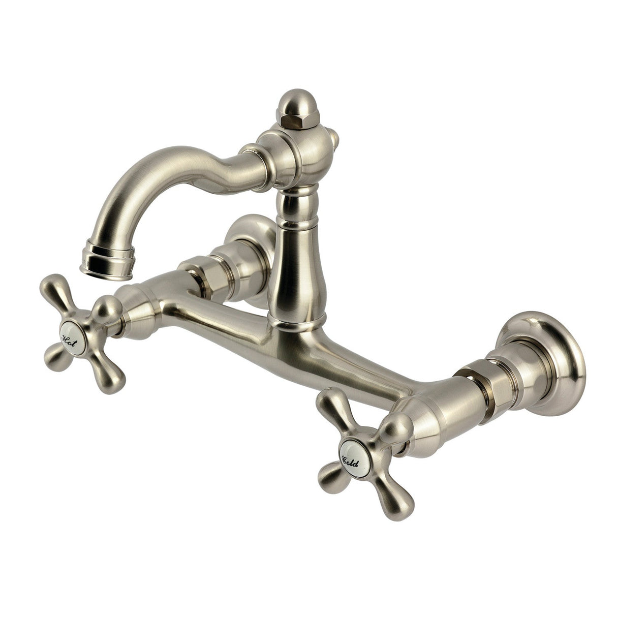Vintage KS3258AX Two-Handle 2-Hole Wall Mount Kitchen Faucet, Brushed Nickel