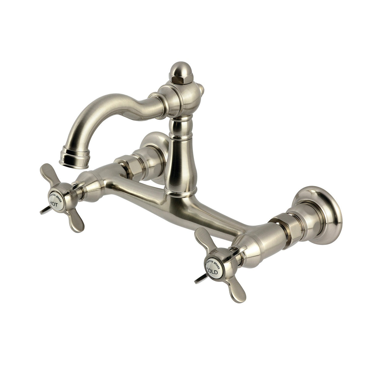 Vintage KS3258BEX Two-Handle 2-Hole Wall Mount Kitchen Faucet, Brushed Nickel
