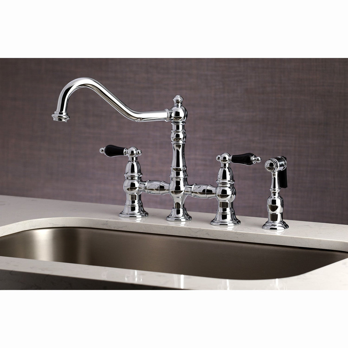 Duchess KS3271PKLBS Bridge Kitchen Faucet, Polished Chrome
