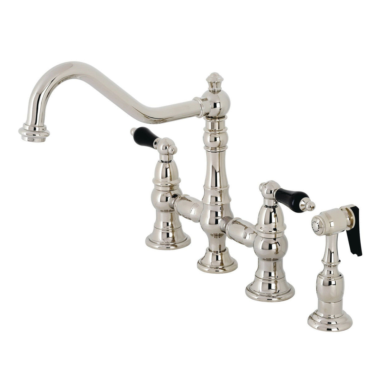 Duchess KS3276PKLBS Bridge Kitchen Faucet, Polished Nickel