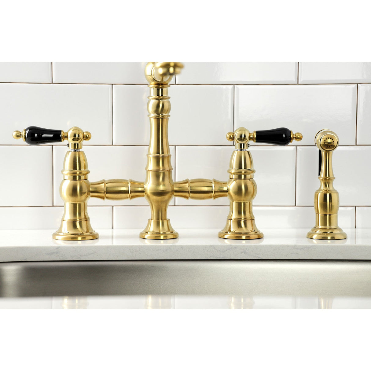 Duchess KS3277PKLBS Bridge Kitchen Faucet, Brushed Brass