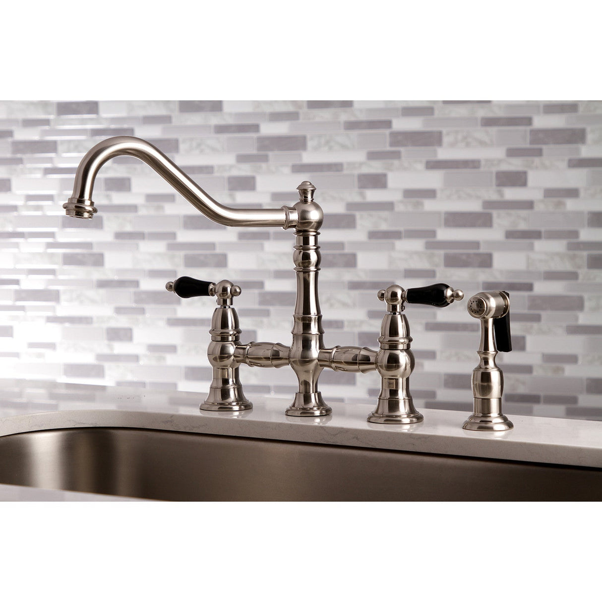 Duchess KS3278PKLBS Bridge Kitchen Faucet, Brushed Nickel