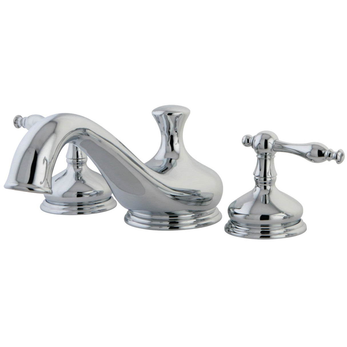 Heritage KS3331NL Two-Handle 3-Hole Deck Mount Roman Tub Faucet, Polished Chrome