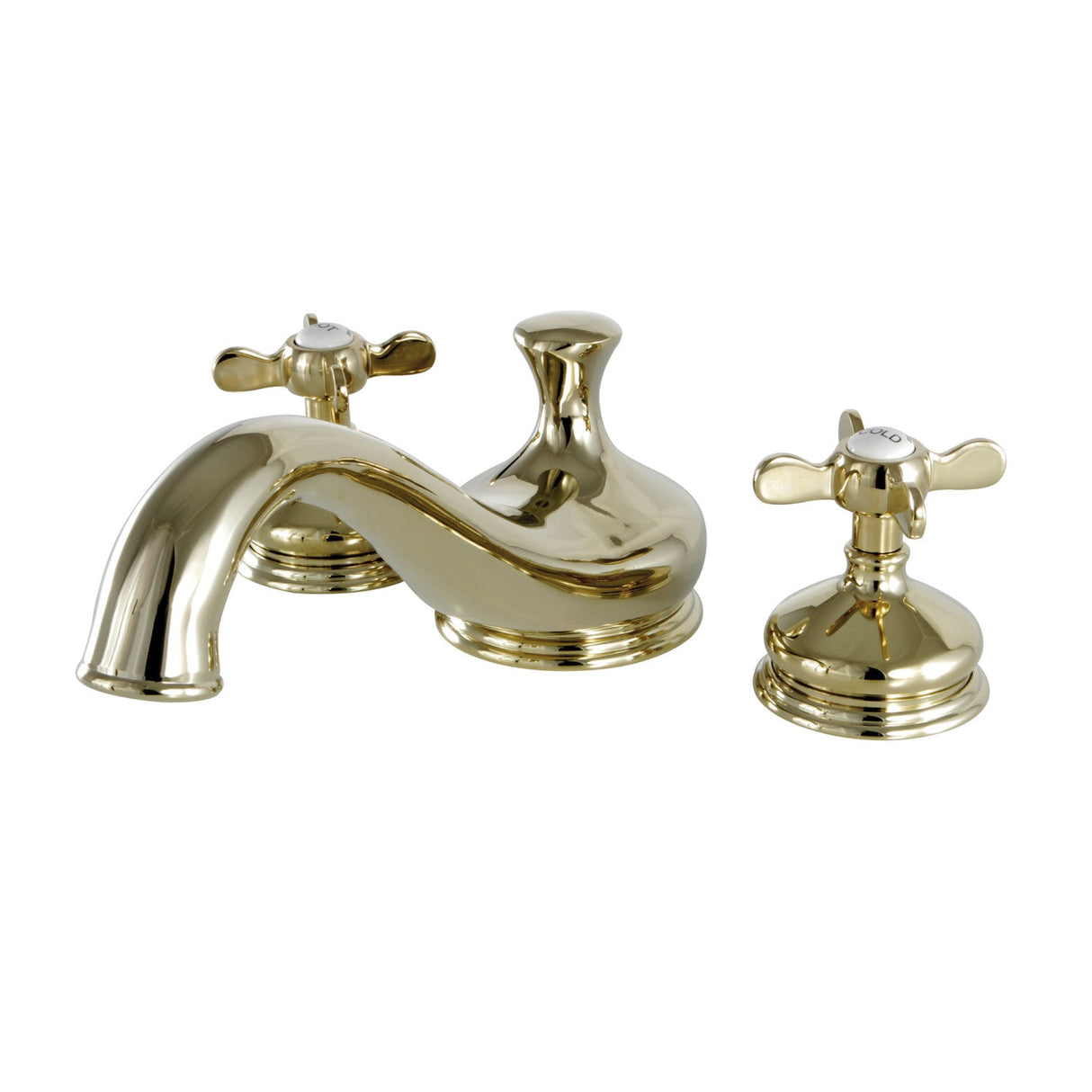 Essex KS3332BEX Two-Handle 3-Hole Deck Mount Roman Tub Faucet, Polished Brass