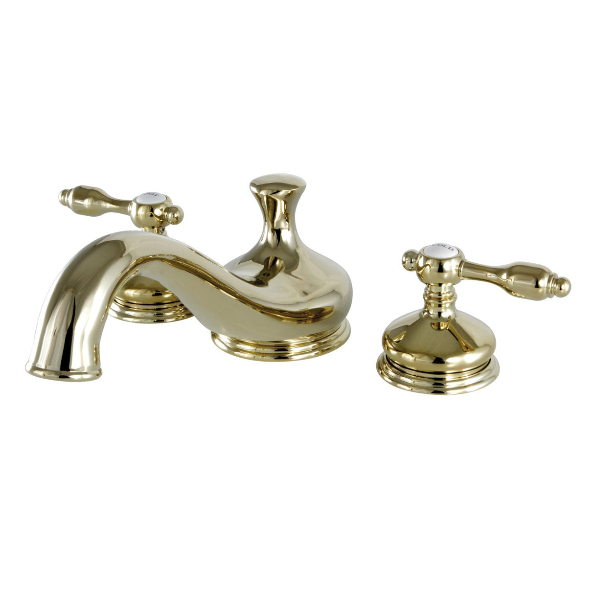 Tudor KS3332TAL Two-Handle 3-Hole Deck Mount Roman Tub Faucet, Polished Brass