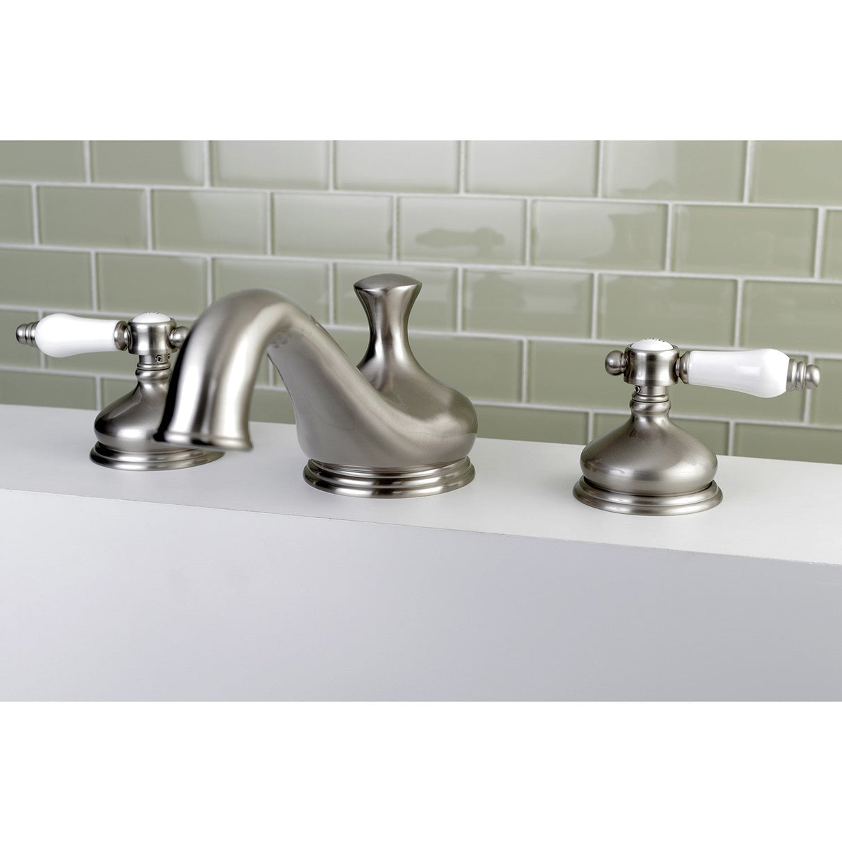 Bel-Air KS3338BPL Two-Handle 3-Hole Deck Mount Roman Tub Faucet, Brushed Nickel