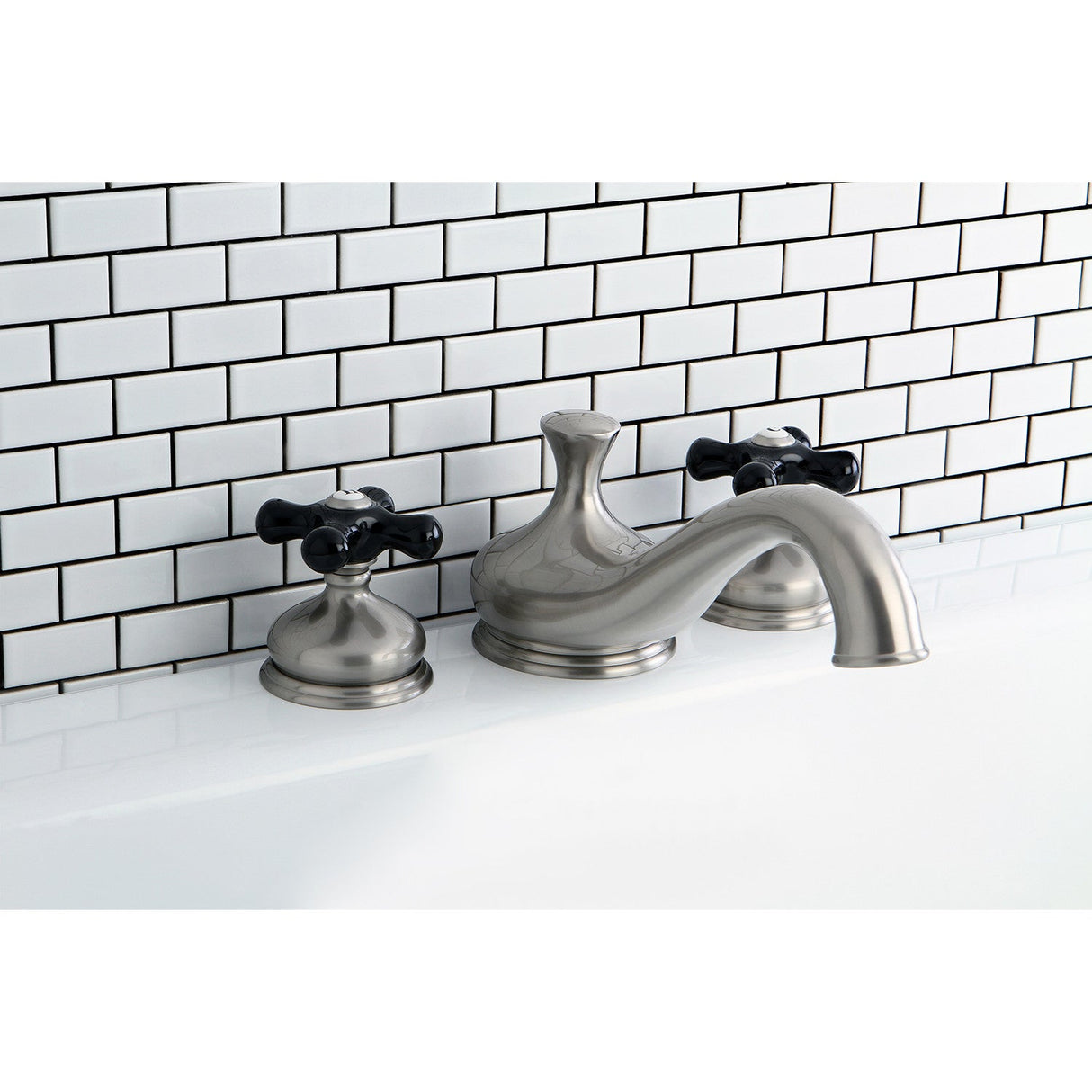 Duchess KS3338PKX Two-Handle 3-Hole Deck Mount Roman Tub Faucet, Brushed Nickel