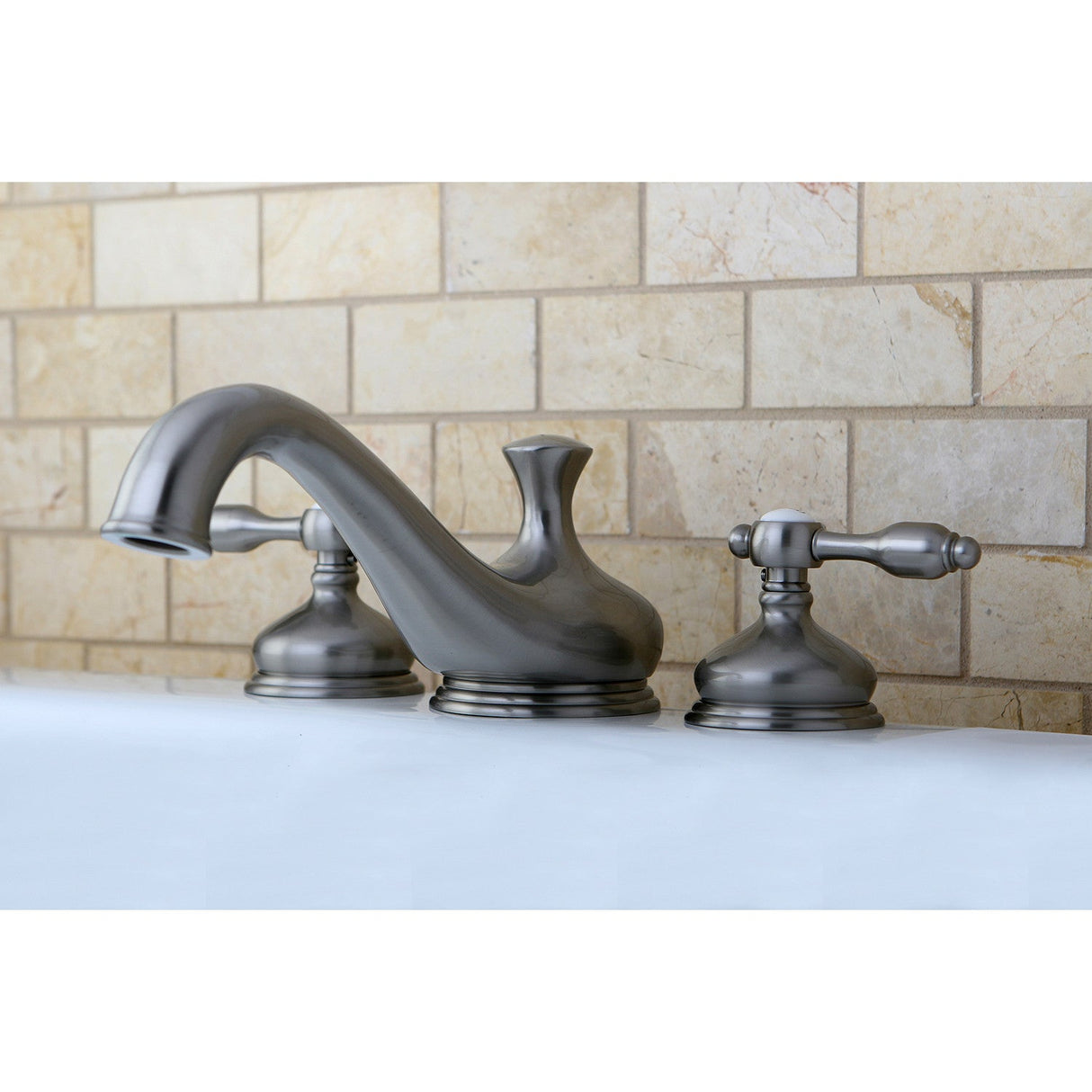 Tudor KS3338TAL Two-Handle 3-Hole Deck Mount Roman Tub Faucet, Brushed Nickel