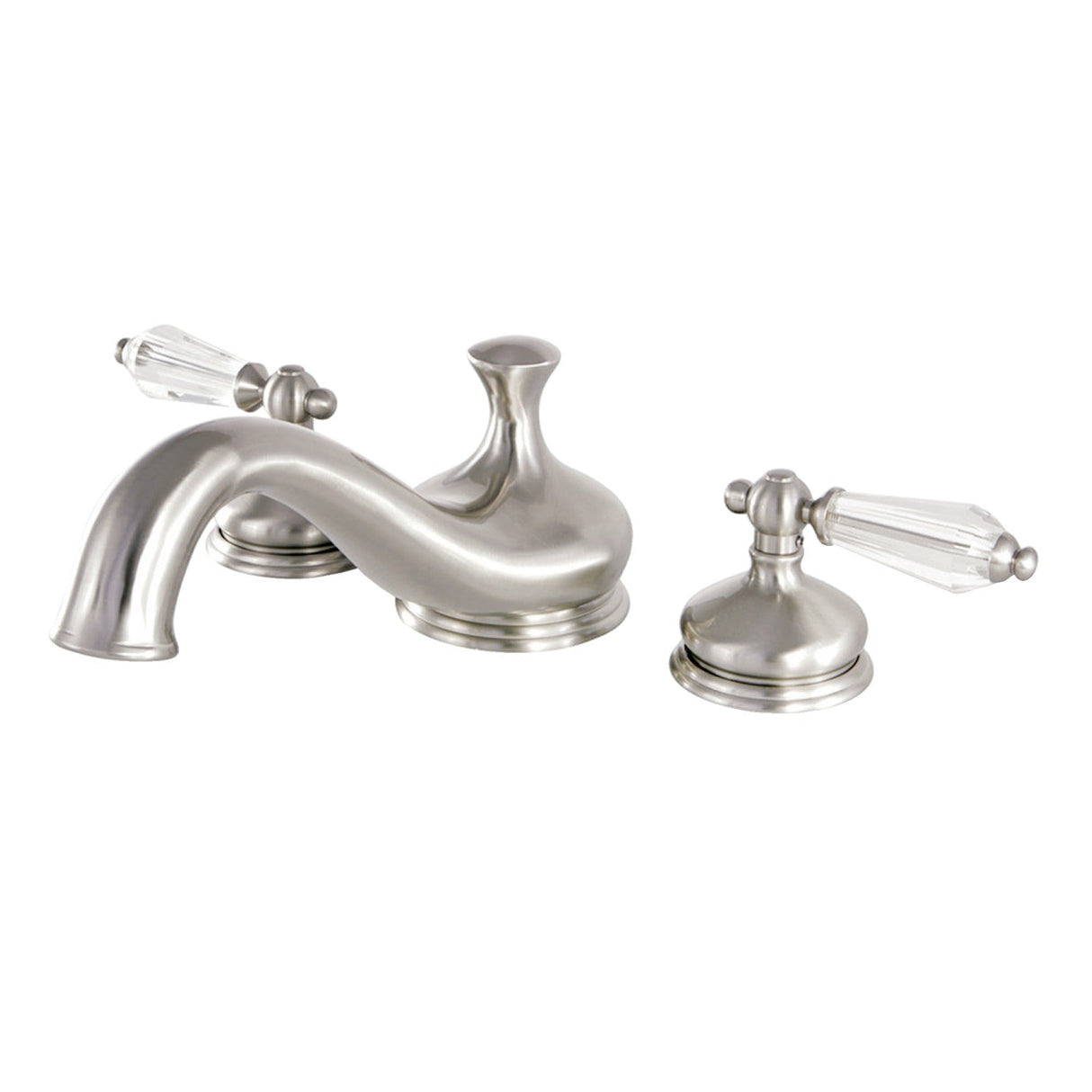 Wilshire KS3338WLL Two-Handle 3-Hole Deck Mount Roman Tub Faucet, Brushed Nickel