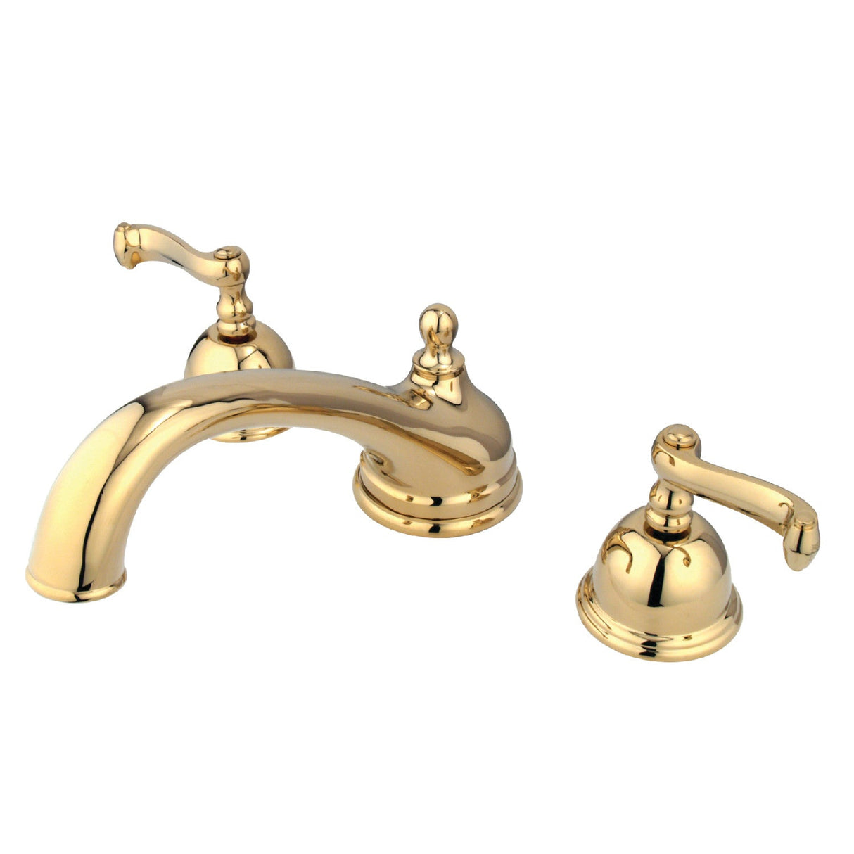 KS3352FL Two-Handle 3-Hole Deck Mount Roman Tub Faucet, Polished Brass