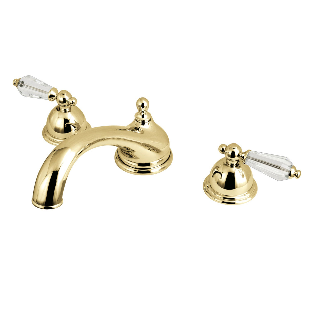 Wilshire KS3352WLL Two-Handle 3-Hole Deck Mount Roman Tub Faucet, Polished Brass