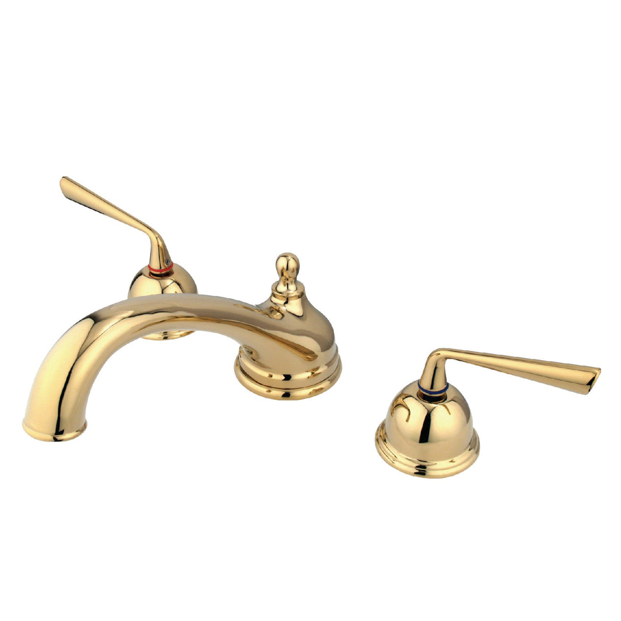 Silver Sage KS3352ZL Two-Handle 3-Hole Deck Mount Roman Tub Faucet, Polished Brass