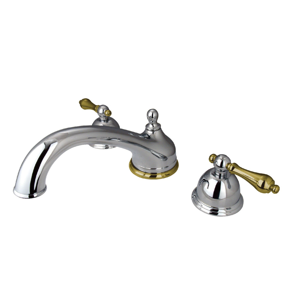 Vintage KS3354AL Two-Handle 3-Hole Deck Mount Roman Tub Faucet, Polished Chrome/Polished Brass