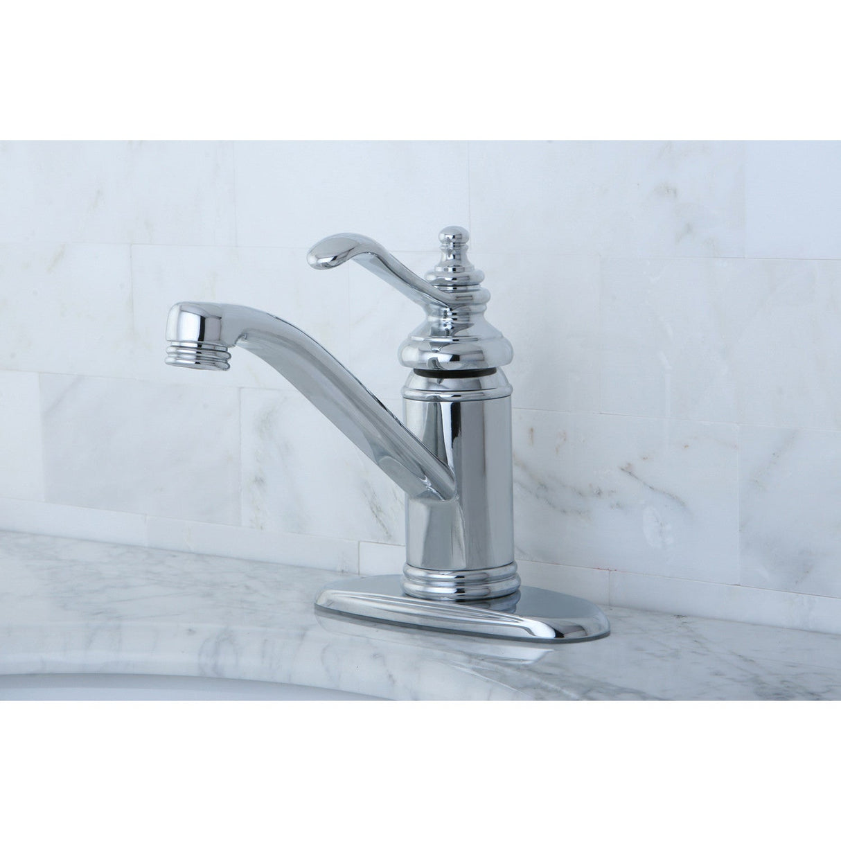Templeton KS3401TL Single-Handle 1-Hole Deck Mount Bathroom Faucet with Push Pop-Up, Polished Chrome