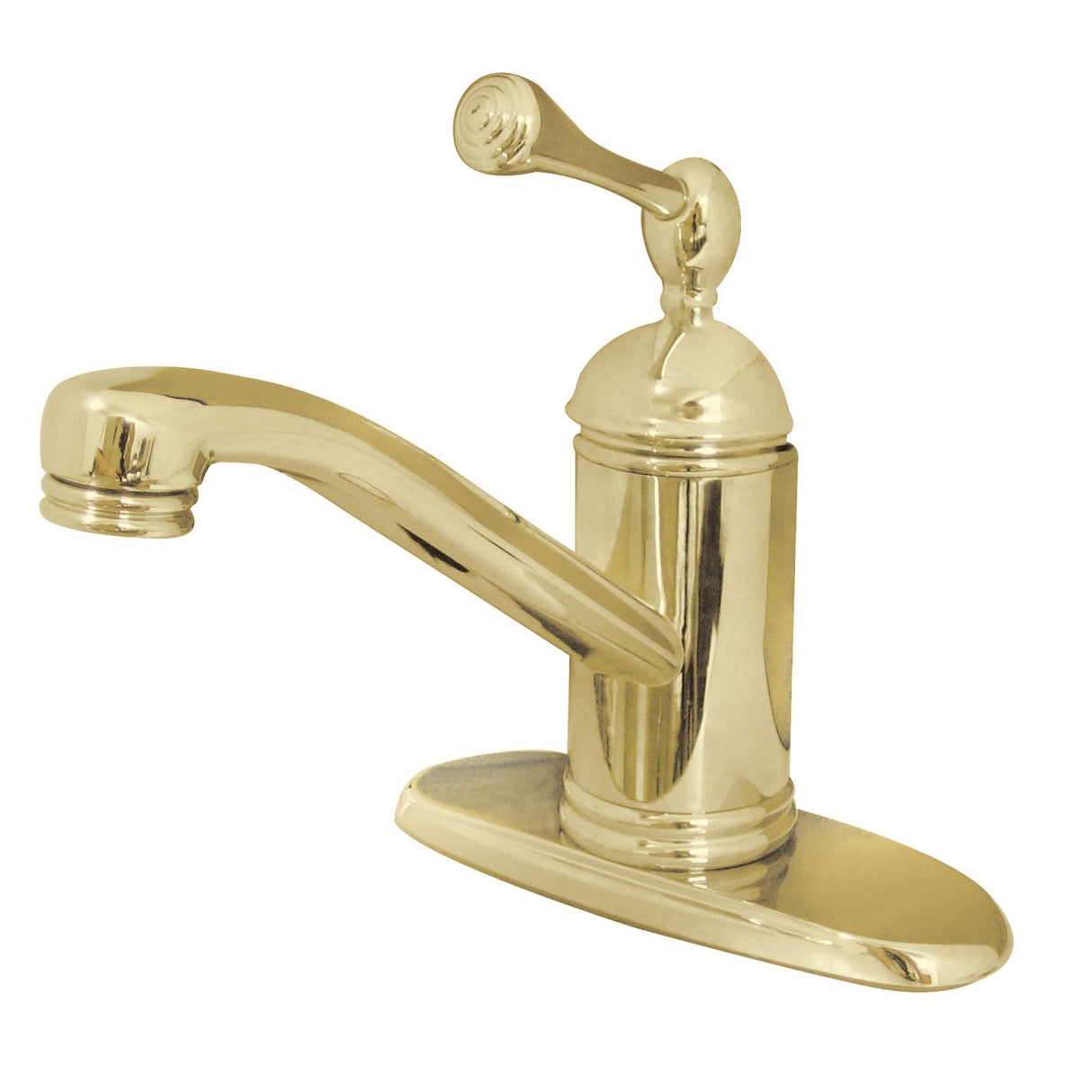 KS3402BL Single-Handle 1-Hole Deck Mount Bathroom Faucet with Push Pop-Up, Polished Brass