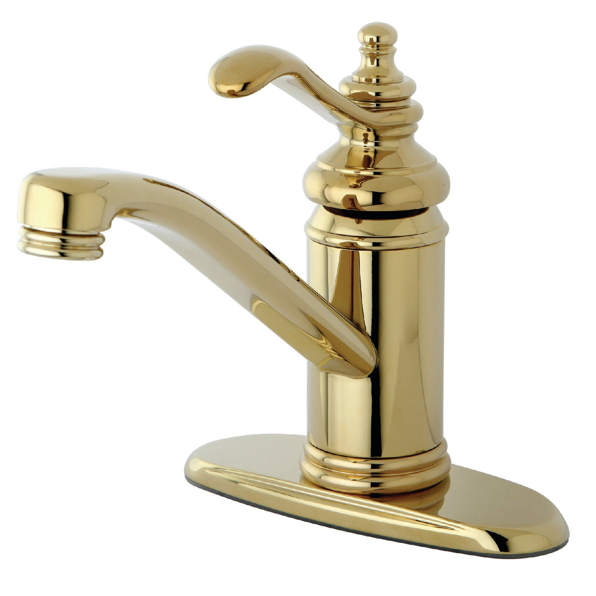 Templeton KS3402TL Single-Handle 1-Hole Deck Mount Bathroom Faucet with Push Pop-Up, Polished Brass