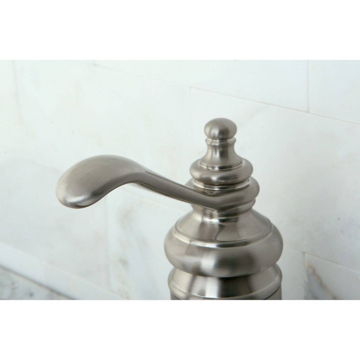 Templeton KS3408TL Single-Handle 1-Hole Deck Mount Bathroom Faucet with Push Pop-Up, Brushed Nickel