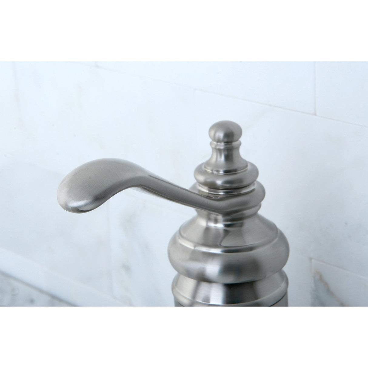 Templeton KS3408TL Single-Handle 1-Hole Deck Mount Bathroom Faucet with Push Pop-Up, Brushed Nickel