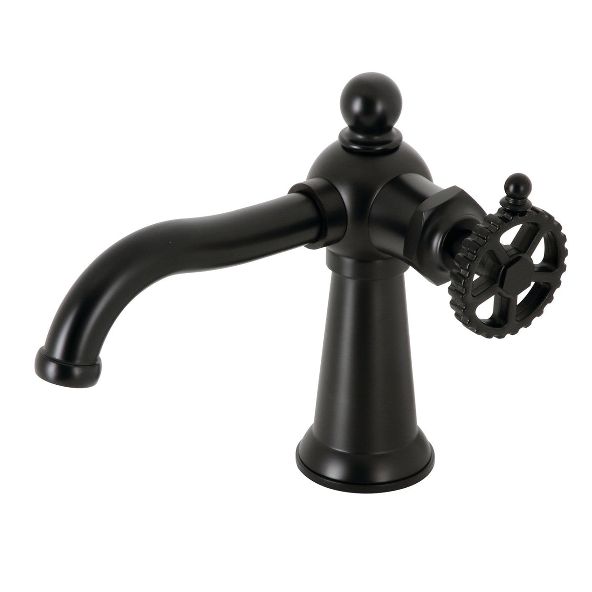 Fuller KS3540CG Single-Handle 1-Hole Deck Mount Bathroom Faucet with Push Pop-Up, Matte Black
