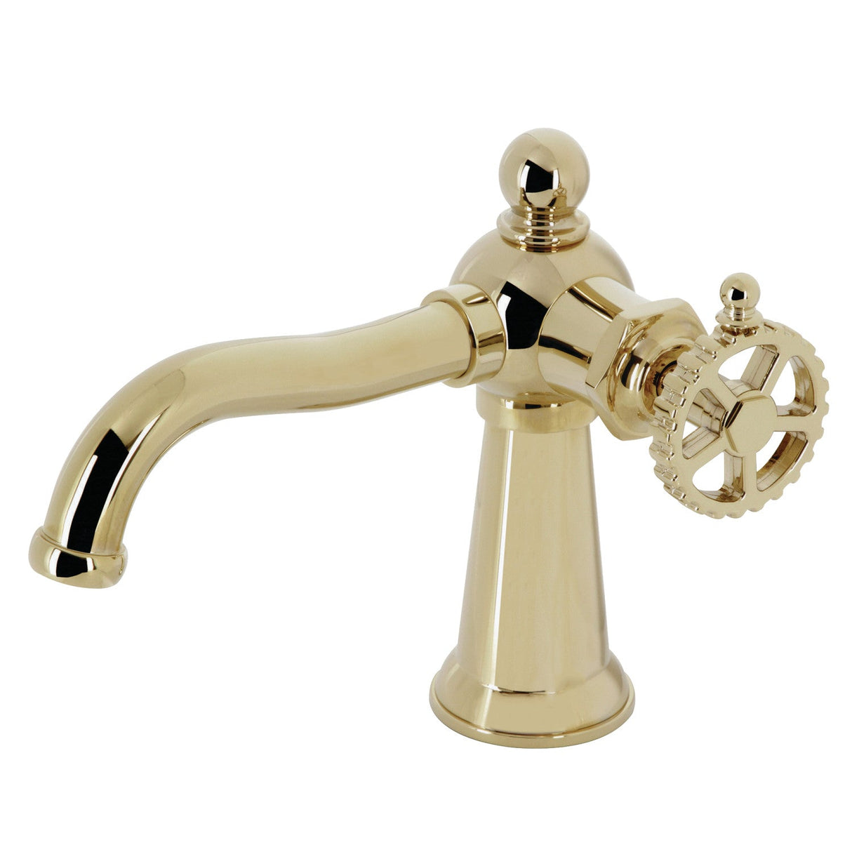 Fuller KS3542CG Single-Handle 1-Hole Deck Mount Bathroom Faucet with Push Pop-Up, Polished Brass