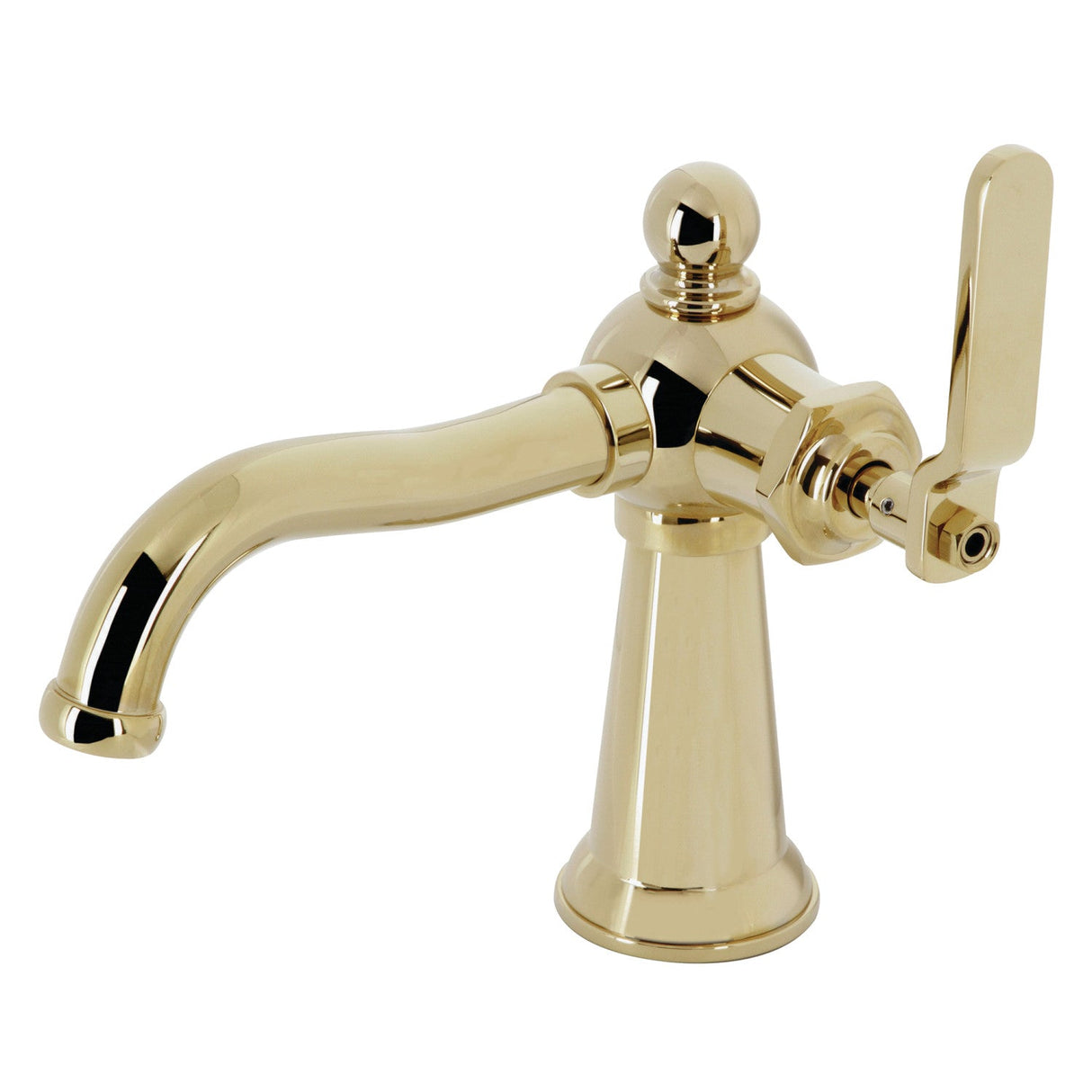 Knight KS3542KL Single-Handle 1-Hole Deck Mount Bathroom Faucet with Push Pop-Up, Polished Brass