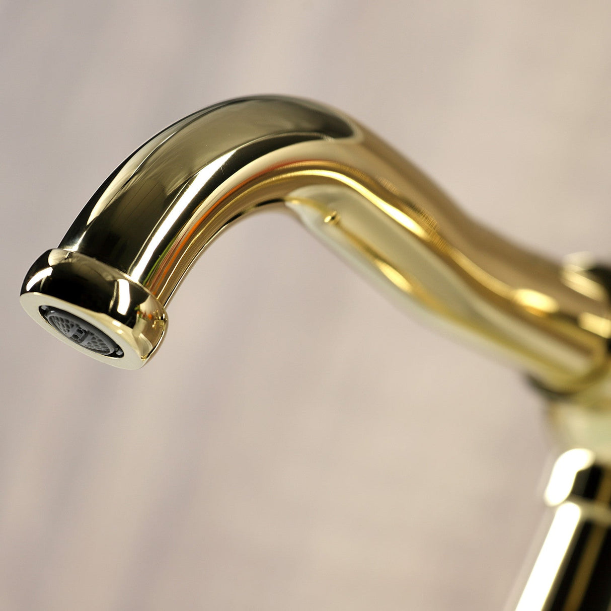 Belknap KS3542RX Single-Handle 1-Hole Deck Mount Bathroom Faucet with Push Pop-Up, Polished Brass