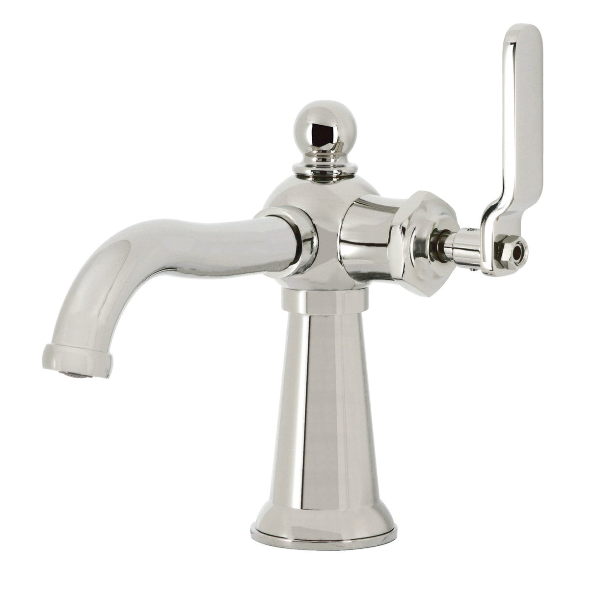 Knight KS3546KL Single-Handle 1-Hole Deck Mount Bathroom Faucet with Push Pop-Up, Polished Nickel