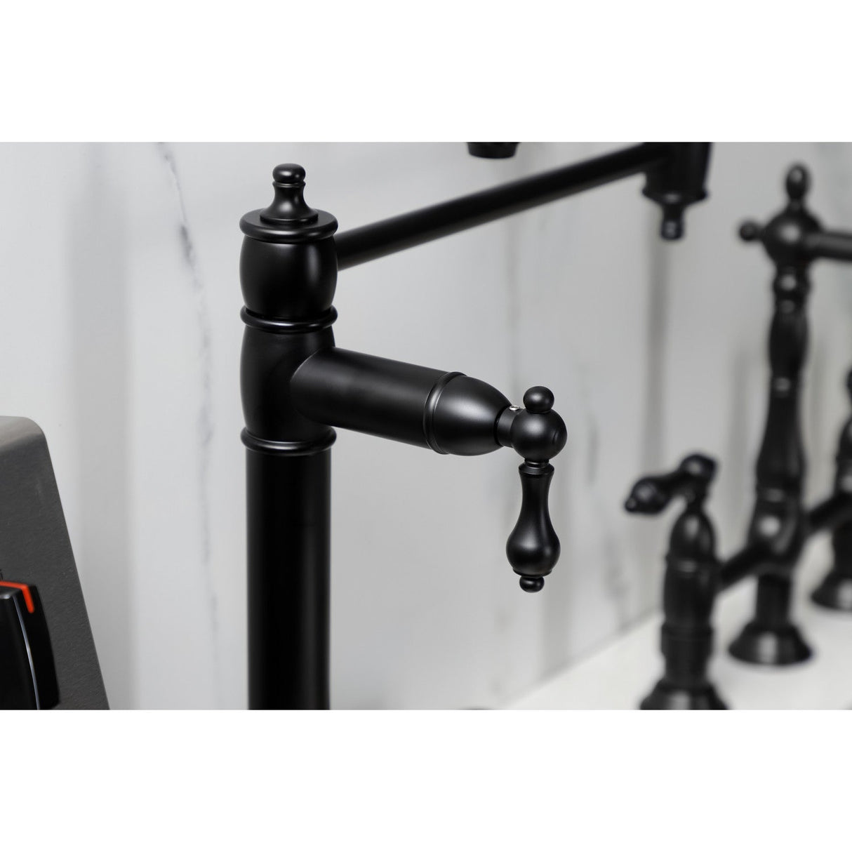 Restoration KS3700AL Single-Hole Deck Mount Pot Filler, Matte Black