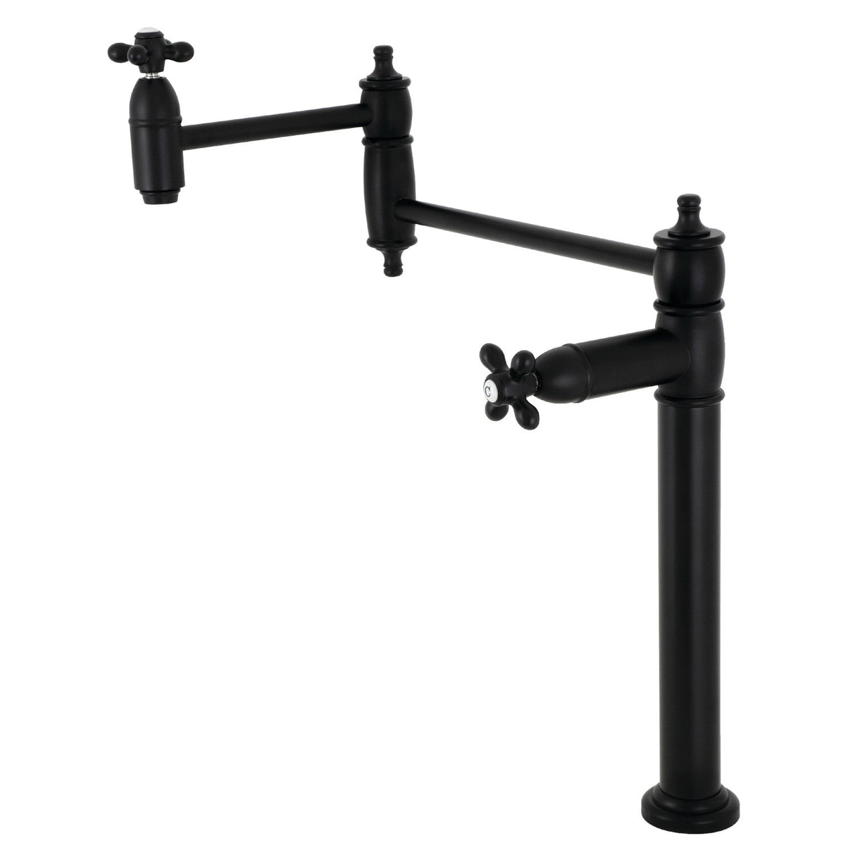 Restoration KS3700AX Single-Hole Deck Mount Pot Filler, Matte Black