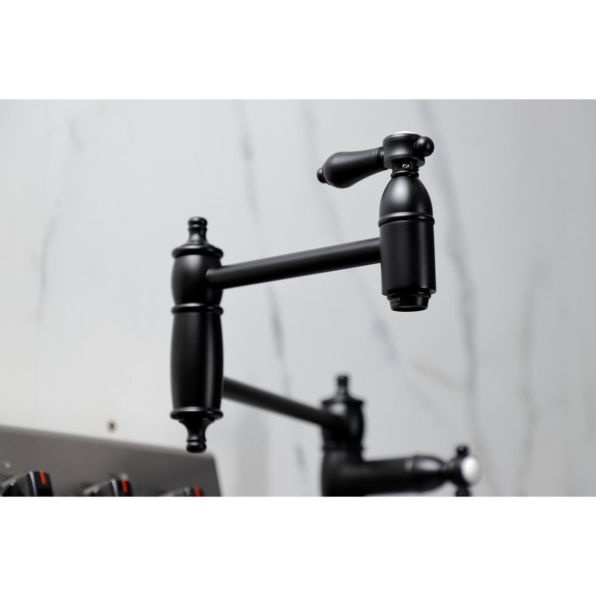 Heirloom KS3700BAL Single-Hole Deck Mount Pot Filler, Matte Black