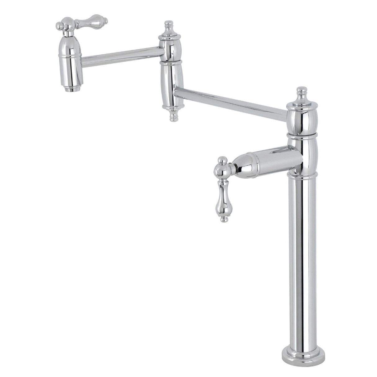 Restoration KS3701AL Single-Hole Deck Mount Pot Filler, Polished Chrome