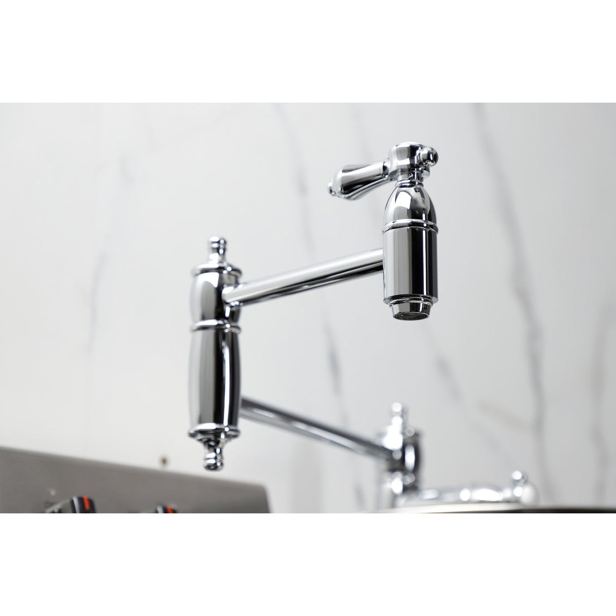 Heirloom KS3701BAL Single-Hole Deck Mount Pot Filler, Polished Chrome