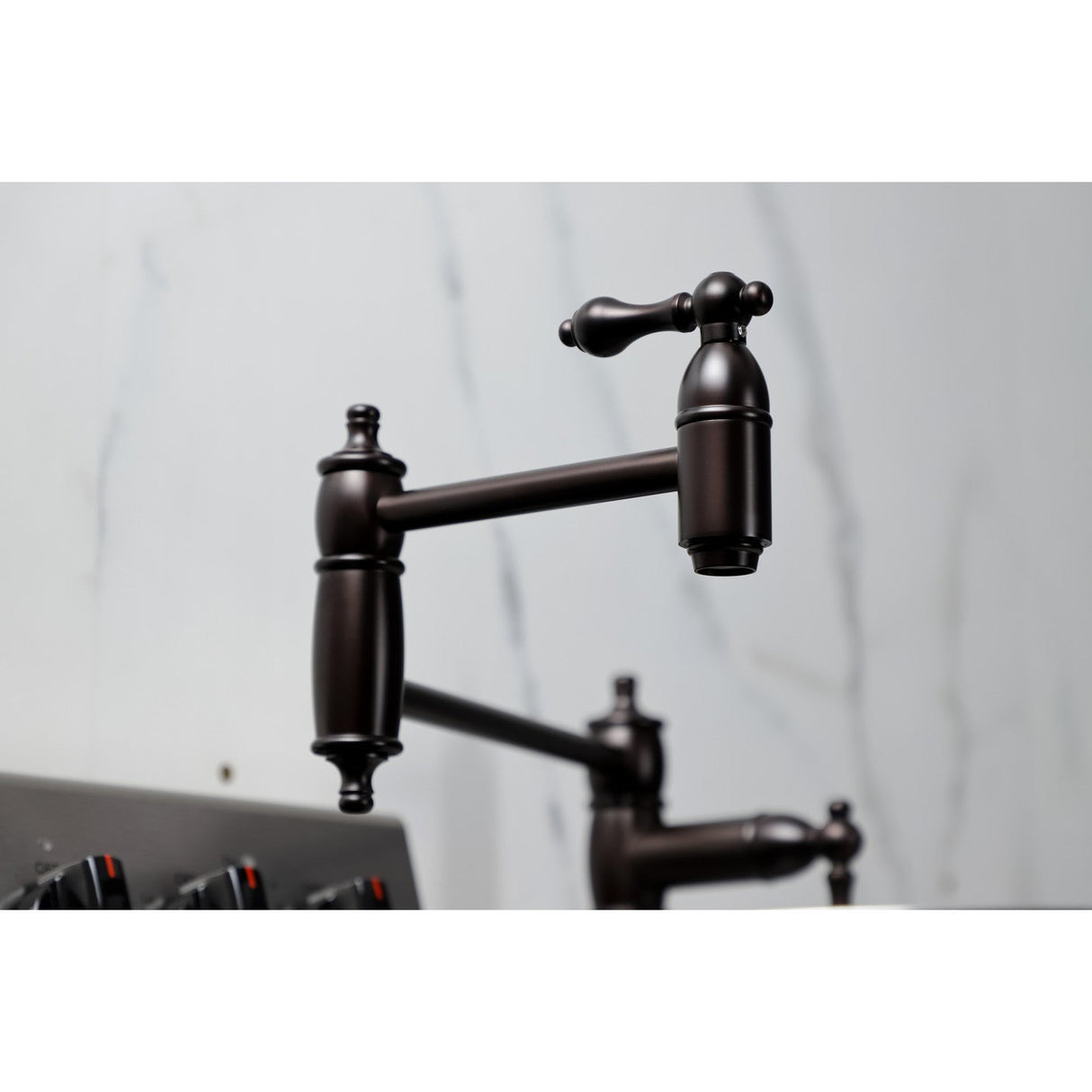 Restoration KS3705AL Single-Hole Deck Mount Pot Filler, Oil Rubbed Bronze