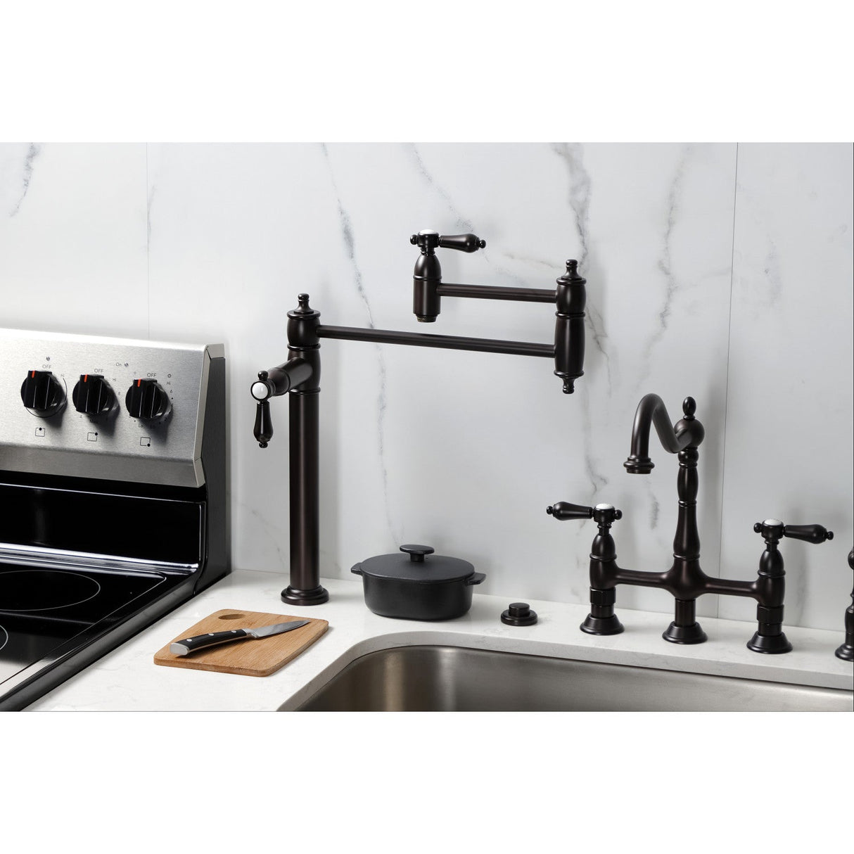 Heirloom KS3705BAL Single-Hole Deck Mount Pot Filler, Oil Rubbed Bronze